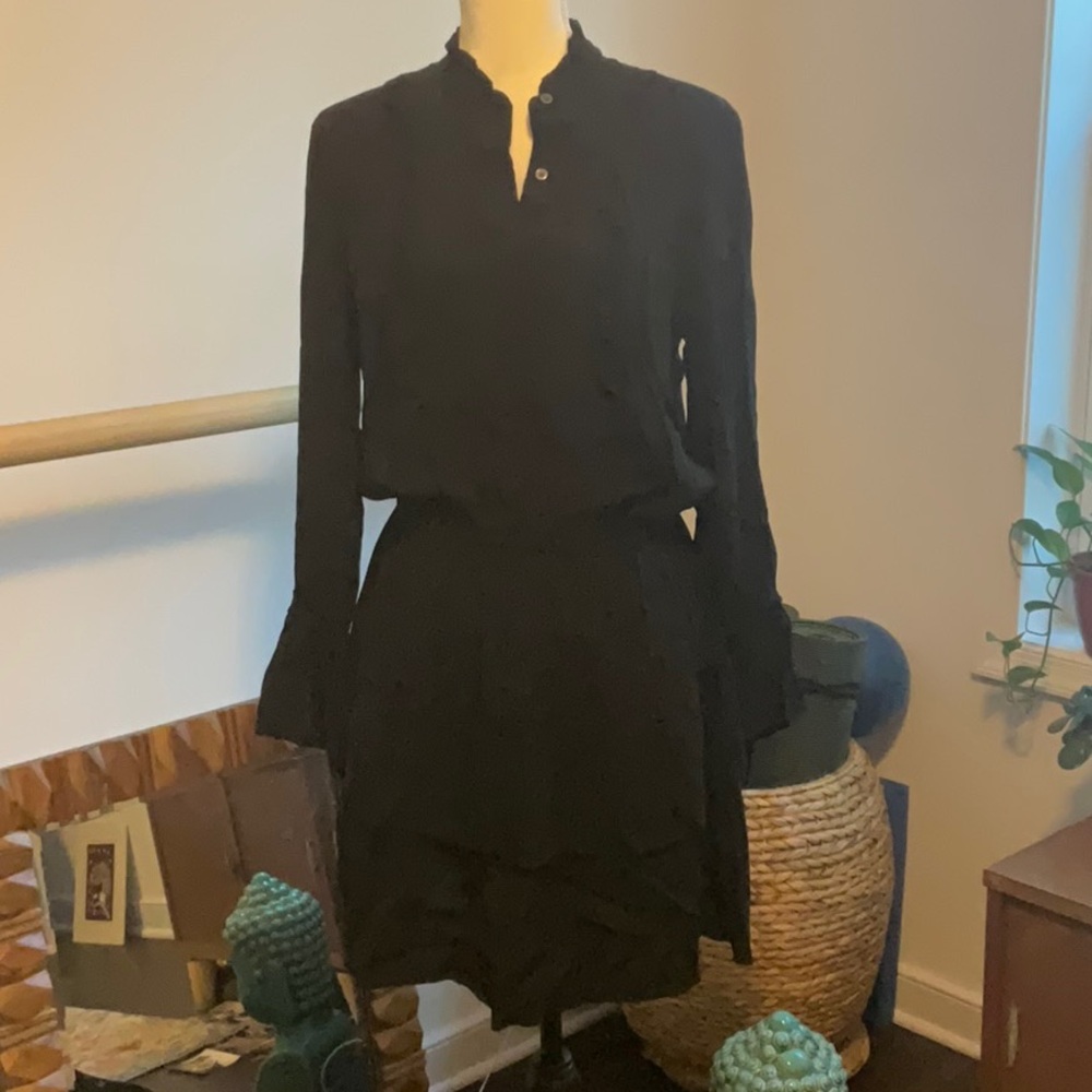 Gap black ruffle dress M NWTs